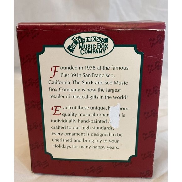 The San Francisco Music‎ Box Co Cherub Duo Musical Ornament Xmas Silent Night - Picture 7 of 13